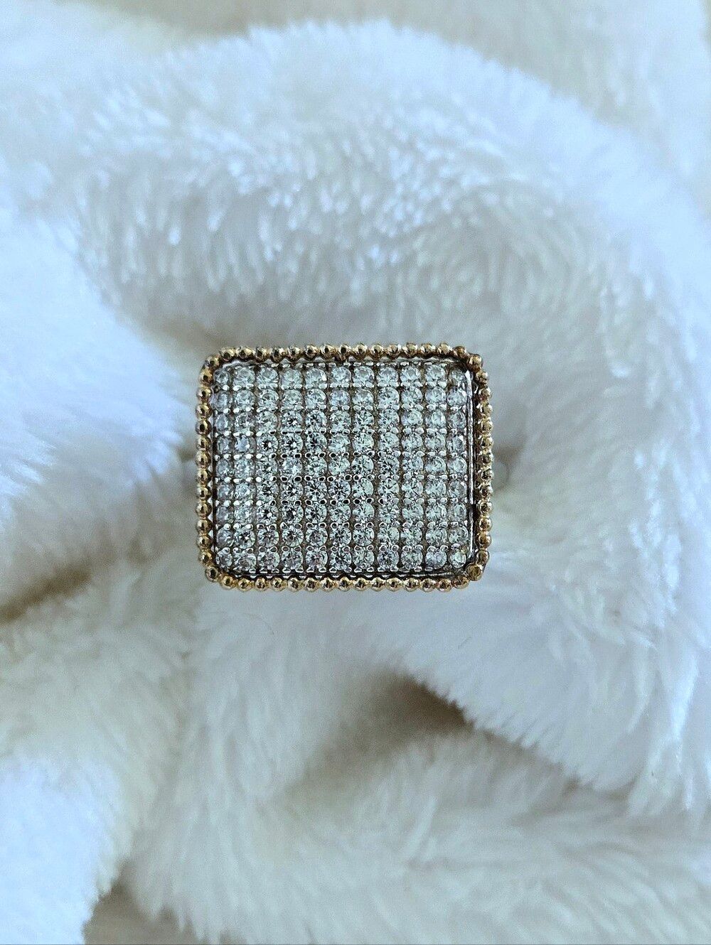 Savvy Cie Flat Square⏹️ Ring💍 with Clear Pave Crystals💎 - NWOT - Picture 11 of 16